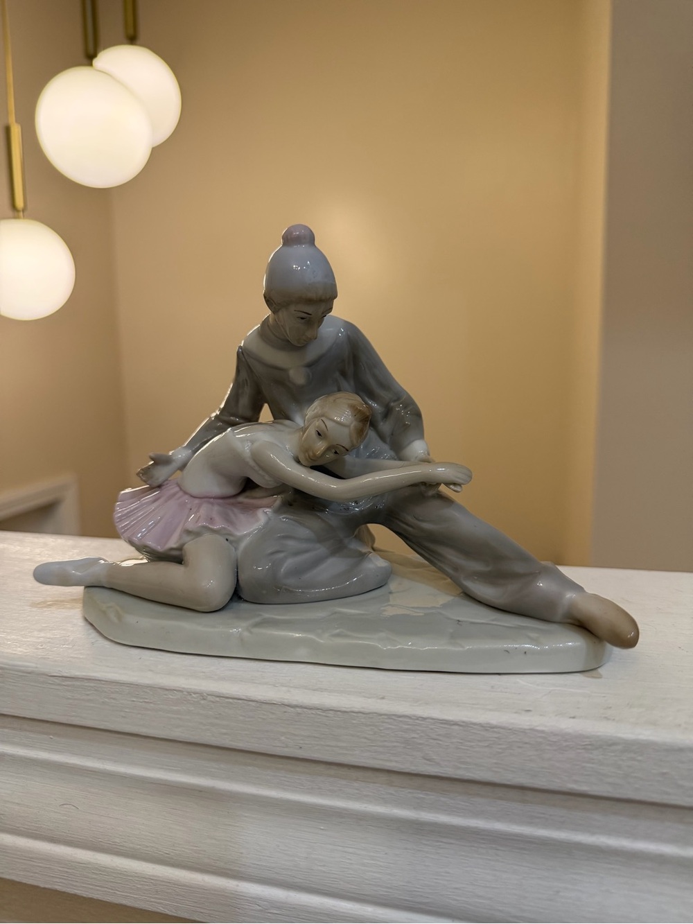Vintage Paul Sebastian Meico Porcelain Figurine The Closing Scene Ballerina Clow